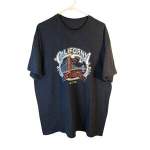 San Francisco California Golden Gate‎ Bridge Blue Graphic T-Shirt Size 2XL